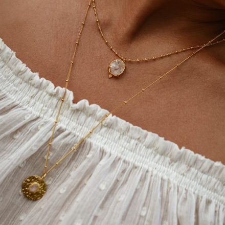  Pink Morganite szívcsakra nyaklánc - hosszú