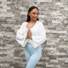 Linen Wrap Top - White