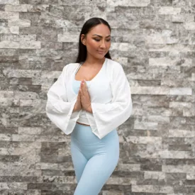 Linen Wrap Top - White