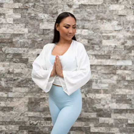 Linen Wrap Top - White