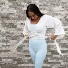 Linen Wrap Top - White