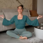 Linen Wrap Top - Emerald