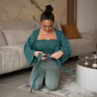 Linen Wrap Top - Emerald