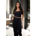 Black Sand wide leg pants (S)